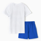 Комплект для мальчика (футболка/шорты) "Roarr", цвет белый/синий, рост 110-116 - Фото 5