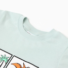 Комплект для мальчика (футболка/шорты) "Динозавры", цвет голубой/т-песочный, р.116-122 - фото 24055233