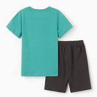 Комплект для мальчика (футболка, шорты), цвет зеленый/серый, рост 116 - Фото 5