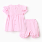 Комплект для девочки (платье,трусы,повязка с бантом), цвет розовый, рост 68 см - Фото 5