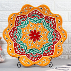 Ляган узбекский Риштанская Керамика «Цветы», d=40 см, жёлтый - Фото 2