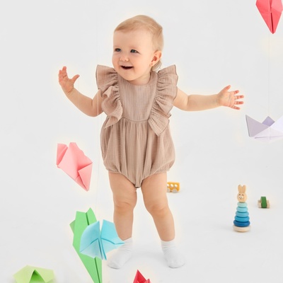 Боди детское MINAKU, рост 68-74 см, бежевое