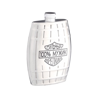 Фляжка «100% мужик», нержавеющая сталь, 180 мл, 6 oz