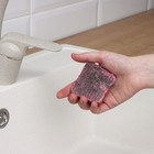 Губки для посуды Доляна, 10 шт., с мылом, ультратонкое металлическое волокно, квадратные, аромат роз - Фото 2