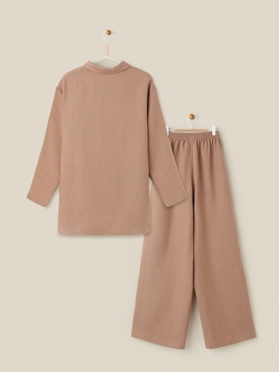 Пижама женская (рубашка, брюки) SL Home Linen, размер 44-46, кофейная