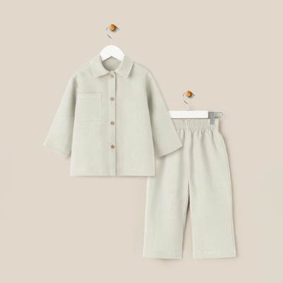 Пижама для девочки (рубашка и брюки) SL HOME, размер 30 (98-104 см), светло-зелёная