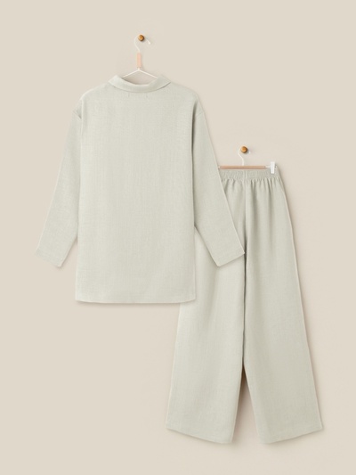 Пижама женская (рубашка, брюки) SL HOME Linen, размер 42 (S), светло-зелёная