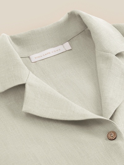 Пижама женская (рубашка, шорты) SL HOME Linen, размер 44 (M), светло-зелёный