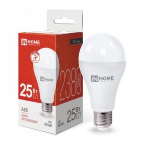 Лампа светодиодная IN HOME, E27, 25 Вт, 2380 лм, 4000 К, свечение белое