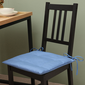 Сидушка на стул Этель Freedom 42х42 см, цвет синий, лён 56%, хлопок 44% 405 г/м2