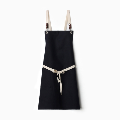 Фартук кухонный «Этель» Minimalist design, 60×70 см, лён 54%, хлопок 46%, 500 г/м², чёрный