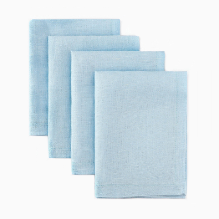 Набор салфеток Этель цвет голубой, 30х40 см - 4 шт,100% лён 170 г/м2