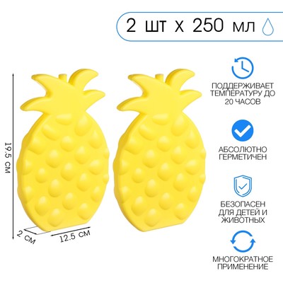 Аккумулятор холода гелевый «Мастер К», набор 2 штуки по 250 мл, хладоэлемент для термосумок