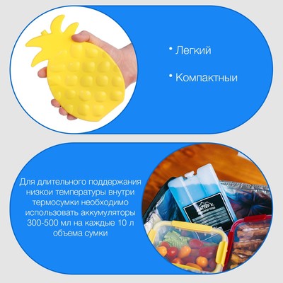 Аккумулятор холода гелевый «Мастер К», набор 2 штуки по 250 мл, хладоэлемент для термосумок
