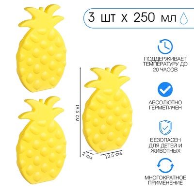 Аккумулятор холода гелевый «Мастер К», набор 3 штуки по 250 мл, хладоэлемент для термосумок