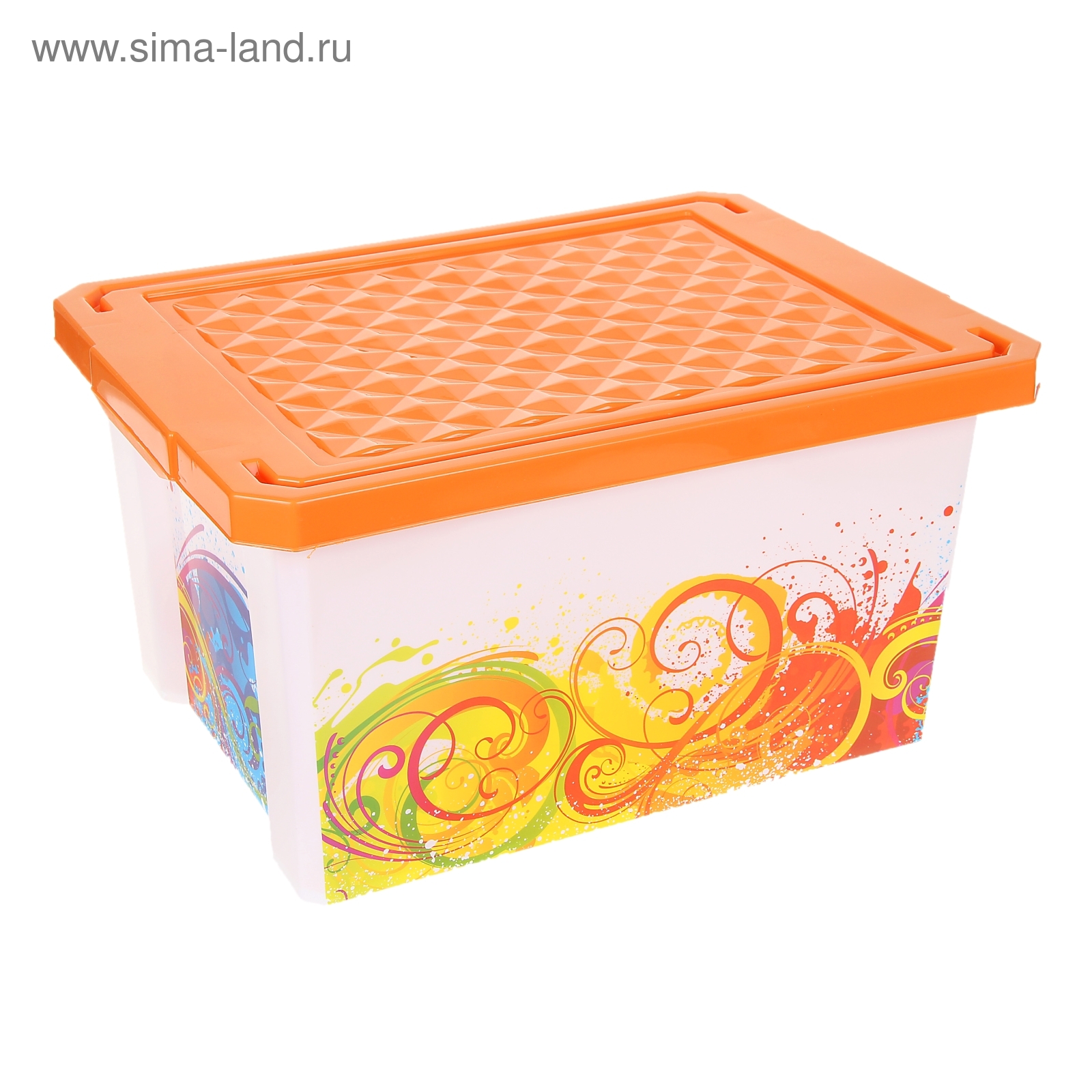 Ящик для хранения, прямоугольный 17 л "Optima. Брызги" (1078217 ...