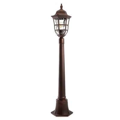 Светильник садово-парковый Feron PL696, IP44, E27, 60 Вт, 205х205х1080 мм, цвет коричневый