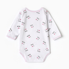 Боди детское с длинным рукавом, рост 74, белое - Фото 5