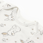 Боди детское с длинным рукавом, цвет белый/зайчики, рост 74 - фото 119419195