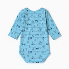 Боди детское с длинным рукавом, цвет голубой/енот, рост 68 - фото 24077120