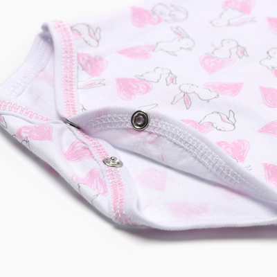 Боди для девочки с коротким рукавом, рост 68, белое