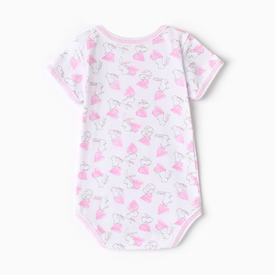 Боди для девочки с коротким рукавом, рост 68, белое