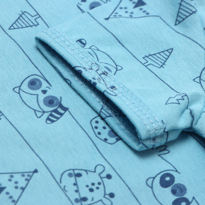 Боди детское с коротким рукавом, цвет голубой/енот, рост 68