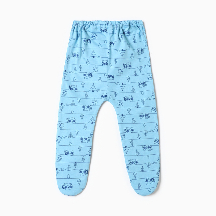 Ползунки детские, рост 74 см, голубые, еноты - Фото 1