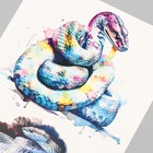 Татуировка на тело "Разноцветная змея" 10х15 см - фото 9744519