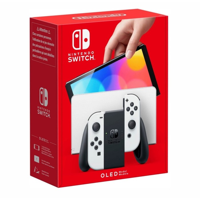 Игровая приставка Nintendo Switch, 64 Гб, OLED, 2 контроллера Joy-Con, белая