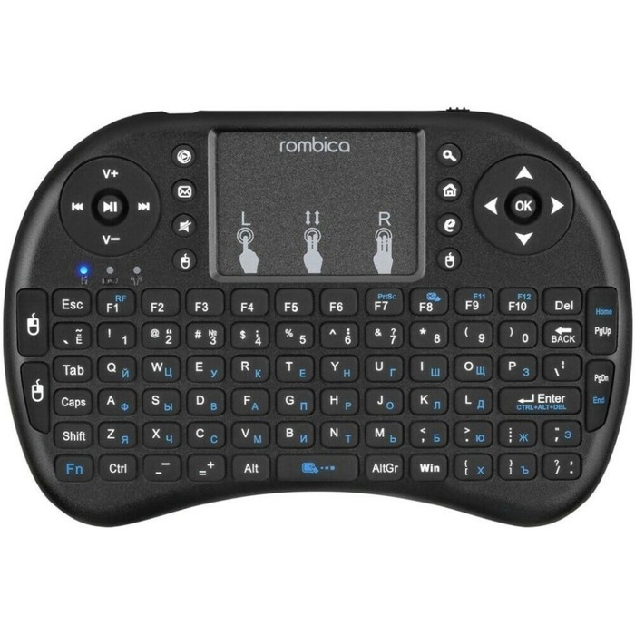 Мини-клавиатура Rombica Air Touch, беспроводная, для ТВ и ПК , USB, touch , чёрная - Фото 1