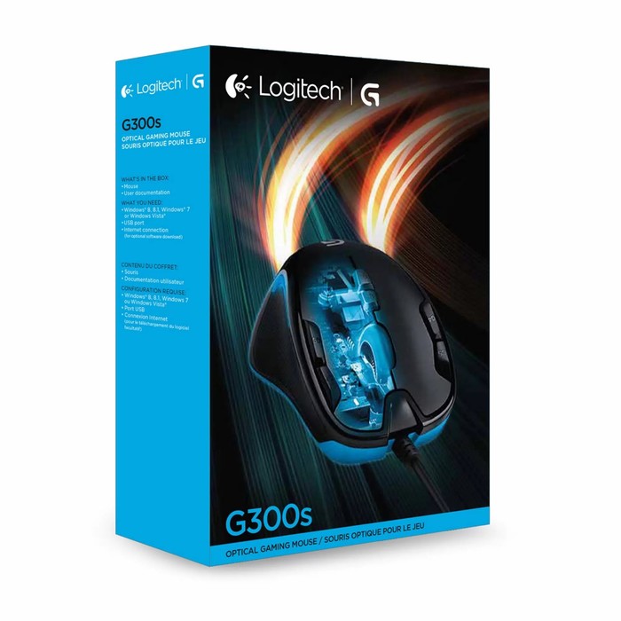 Мышь LOGITECH G300s, игровая, проводная, оптическая, 2500 dpi, подсветка, чёрная