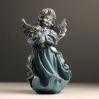 Фигура "Ангел в платье ассорти с букетом" серебро/синий 25х35х20см - Фото 1