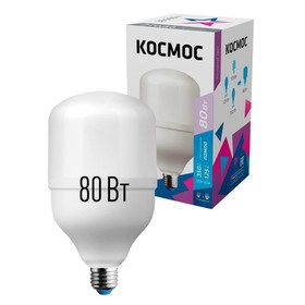 Лампа светодиодная КОСМОС, E27/E40, 80 Вт, 6500 К, свечение холодное белое