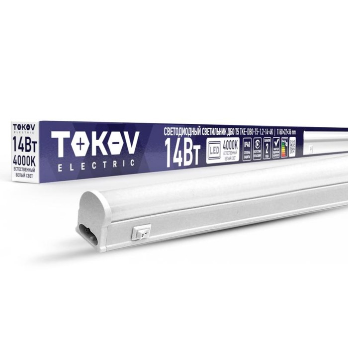 Светильник светодиодный Tokov Electric, ДБО Т5 14Вт, 4К, IP40