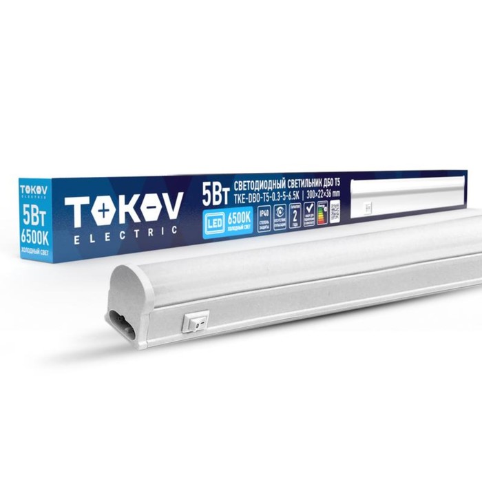 Светильник светодиодный Tokov Electric, ДБО Т5 5Вт, 6.5К, IP40 - Фото 1