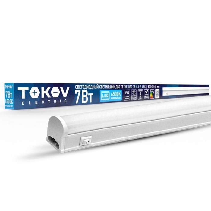 Светильник светодиодный Tokov Electric, ДБО Т5 7Вт, 6.5К, IP40 - Фото 1