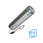 Фонарь аккумуляторный КОСМОС, ручной LED 1Вт линза АКБ, Li-ion 18650 1.2А.ч, Power-bank USB-шнур ABS-пластик - фото 4326911