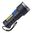 Фонарь аккумуляторный КОСМОС, ручной LED 3Вт + COB 3Вт АКБ, Li-ion 18650 1.2А.ч, индикатор USB-шнур ABS-пластик - фото 4326913