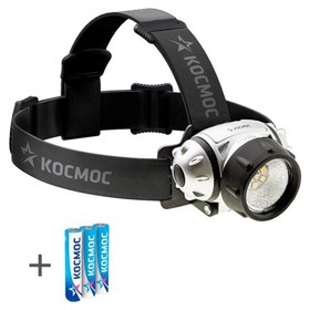 Фонарь КОСМОС, H19LED 1W ХРЕ LED + 6 SMD LED 3хAAA (R03) налобный