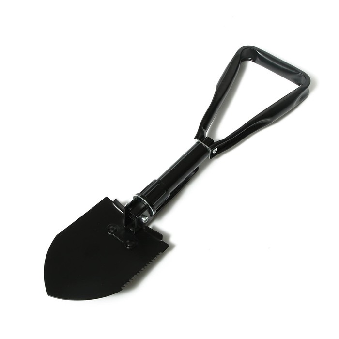 Лопата туристическая, L=47 см, складная, пилка, металлический черенок, с ручкой, в чехле, Greengo - Фото 1