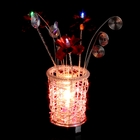 Аромалампа-светильник ваза "Красные лютики", h=38 см ( подсветка LED 3*RGB) микс (220В) - Фото 2