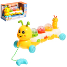 УЦЕНКА Музыкальная каталка на веревке «Гусеница», световые и звуковые эффекты 10505474