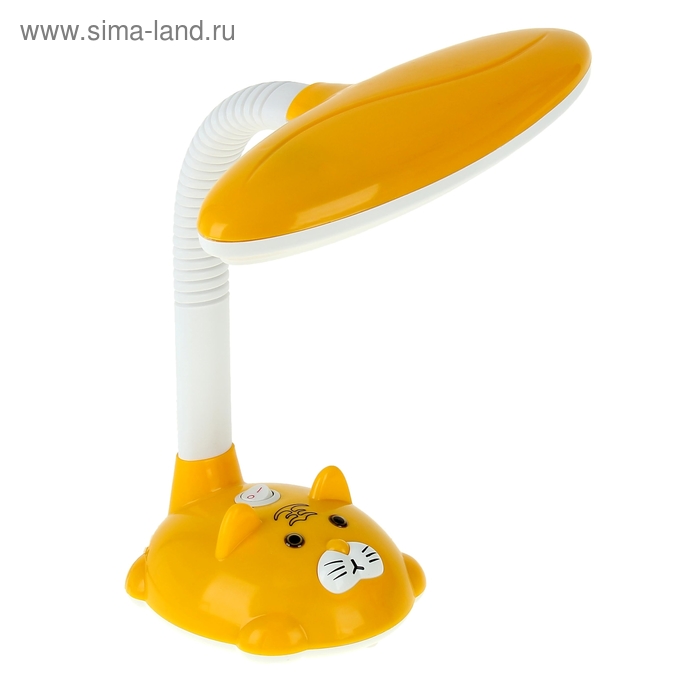 Лампа настольная 9 W (60 Вт) "Сытый кот" (220В) желтая, h=39 см - Фото 1