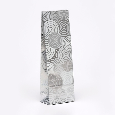 Пакет бумажный, фасовочный, четырехслойный "Круги-серебро"" 7 х 4 х 21 см