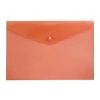 Папка-конверт на кнопке А4, 150 мкм, Calligrata Standard, прозрачная, красная - Фото 1