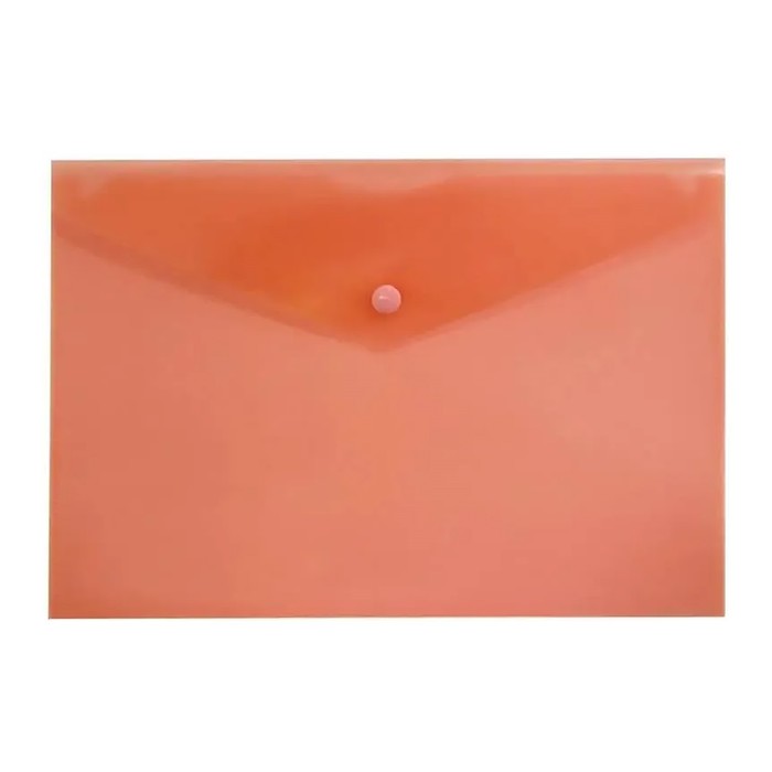 Папка-конверт на кнопке А4, 150 мкм, Calligrata Standard, прозрачная, красная - Фото 1