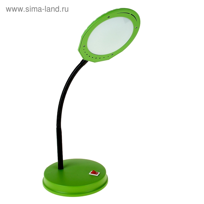 Лампа настольная LED10*5 Вт, с выкл. зеленая, h=30 см, пластик - Фото 1