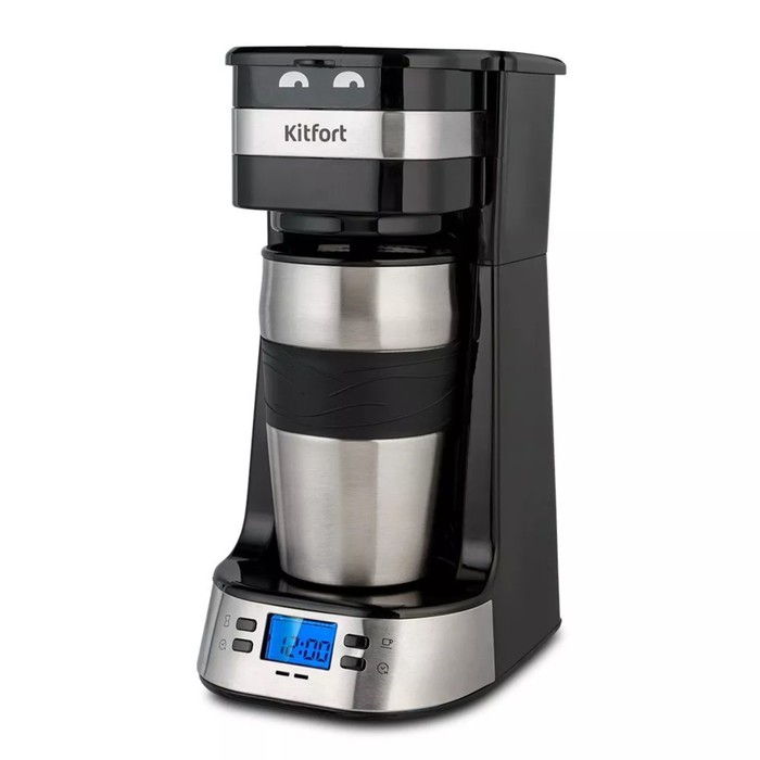 Кофеварка Kitfort КТ-795, капельная, 750 Вт, 0.42 л, чёрно-серебристая - Фото 1