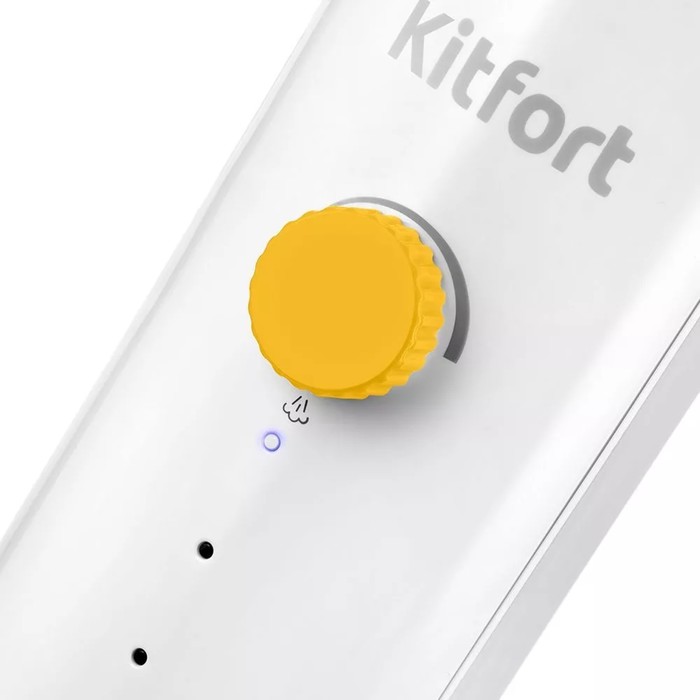 Паровая швабра Kitfort KT-1048-1, 1300 Вт, 360 мл, шнур 4.9 м, бело-жёлтая